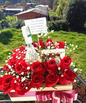 24 rosas, vino y ferrero x4 R93